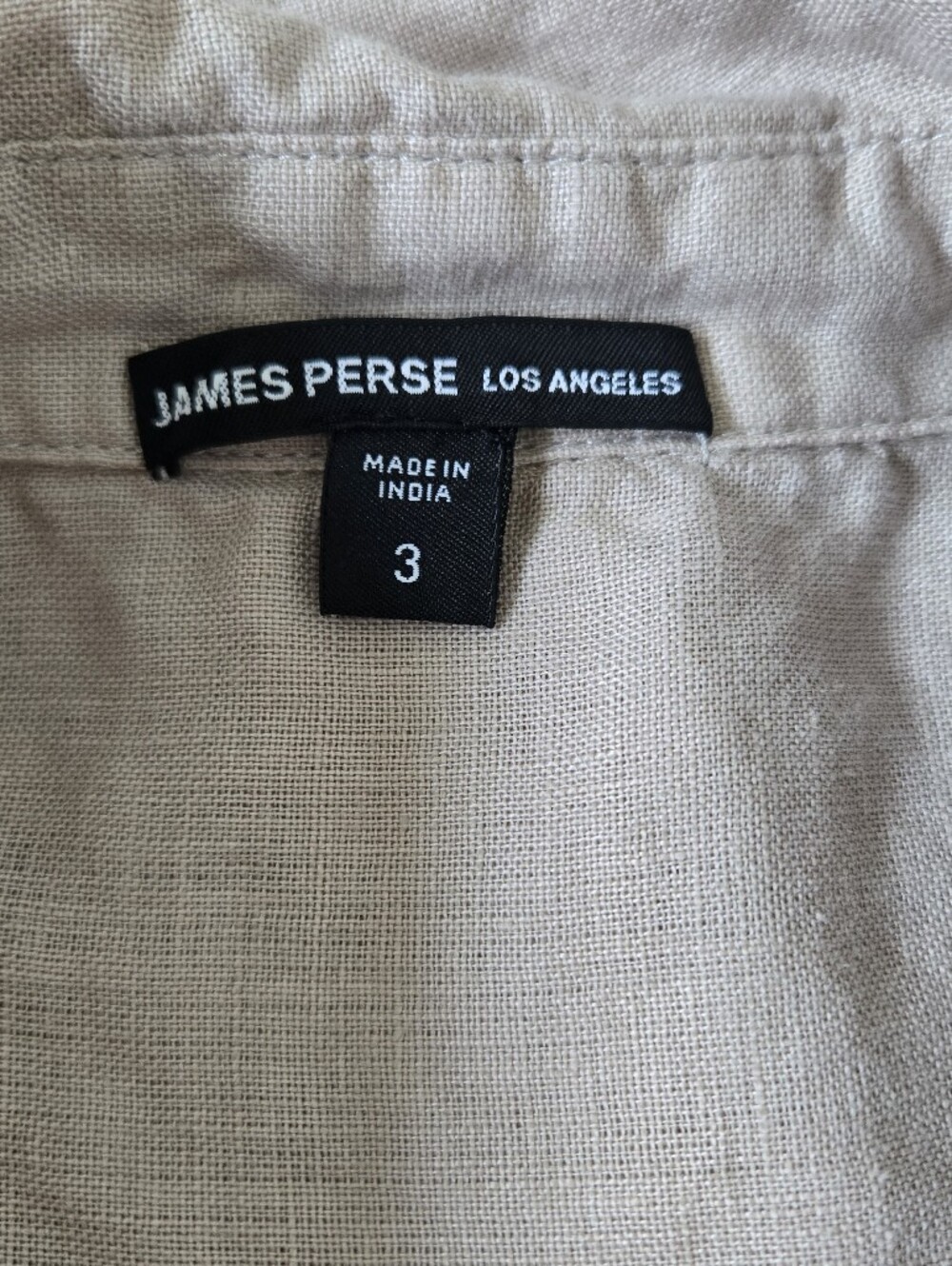 James Perse Shirt Dress Womens 3 or Large Linen With Slip Cement Button Down - Picture 12 of 15